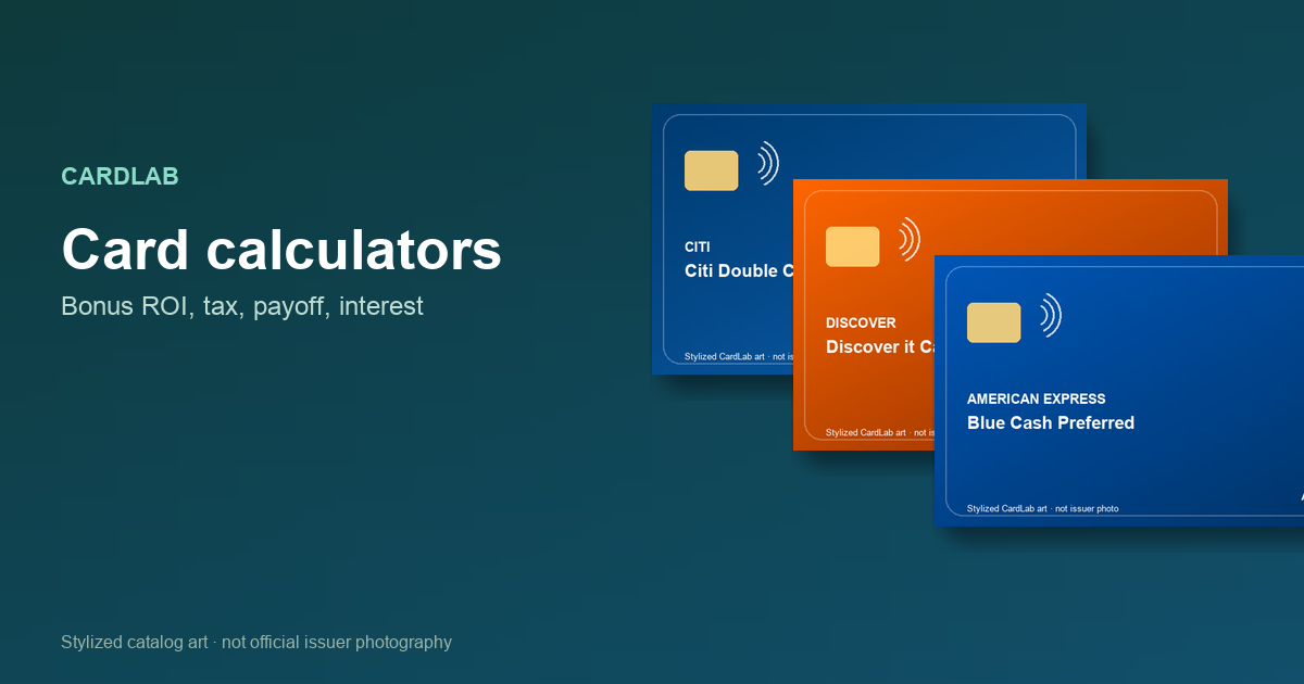 Stylized CardLab card art for card and bonus calculators