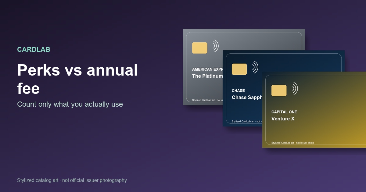 Stylized CardLab card art for credit card perks
